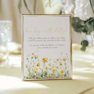 Poster Bébé Jaune En Fleur Fleur sauvage Taille du ventre