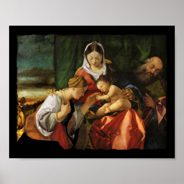 Poster Bébé Jésus Sainte Catherine et Marie (Devant)