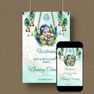 Poster Bébé Krishna Cérémonie de baptême du berceau bienv