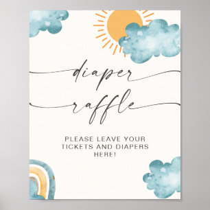 Poster Bébé Loterie Couches Baby Shower Sunshine 