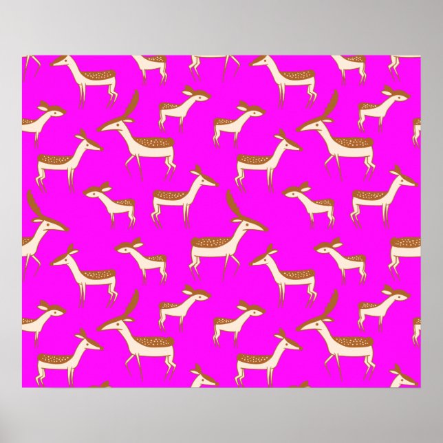 Poster Bébé mignon cerf et famille (Devant)