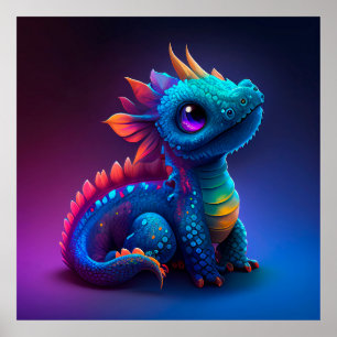 Poster Bébé mignon Dragon