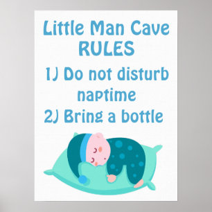 Poster Bébé mignon Garçon petit homme règles de la grotte
