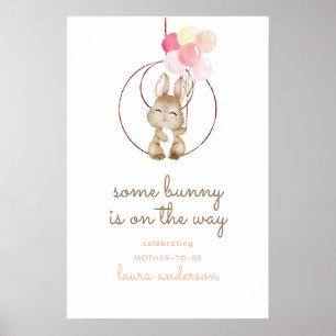 Poster Bébé mignon lapin Un lapin est en route Pépinière