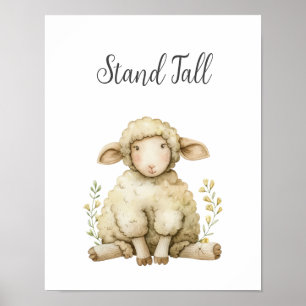 Poster Bébé mignon Mouton animal Stand Tall Nursery Salle