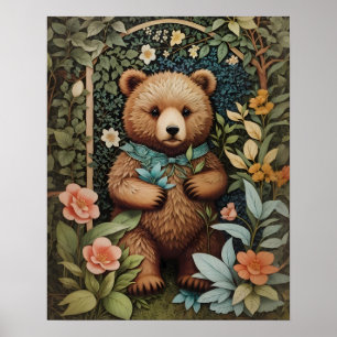 Poster Bébé mignon Ours Brown William Morris Inspiré