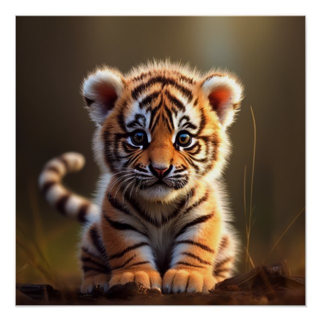 Poster Bébé mignon tigre (Devant)