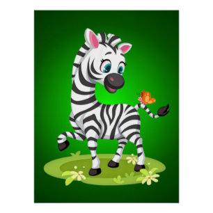 Poster Bébé mignon Zebra Cartoon-23960