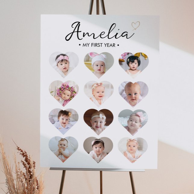 Poster Bébé Photo Première année Jalon Signe (Créateur téléchargé)