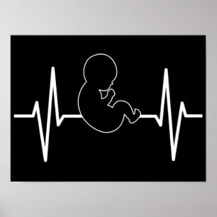 Poster Bébé Pro-Vie poulse pulse EKG : foi chrétienne