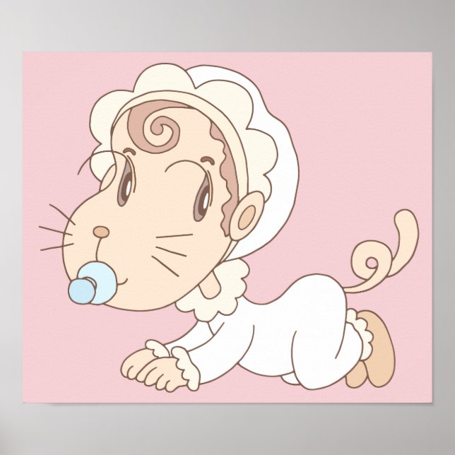 Poster Bébé qui ressemble à un chat. (Devant)