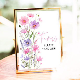 Poster Bébé rose doux en fleur Faveur Fleur sauvage Signe