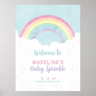 Poster Bébé sautiner Pastel Arc-en-ciel