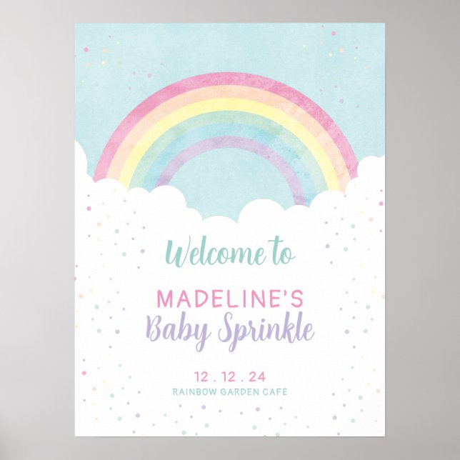 Poster Bébé sautiner Pastel Arc-en-ciel (Devant)