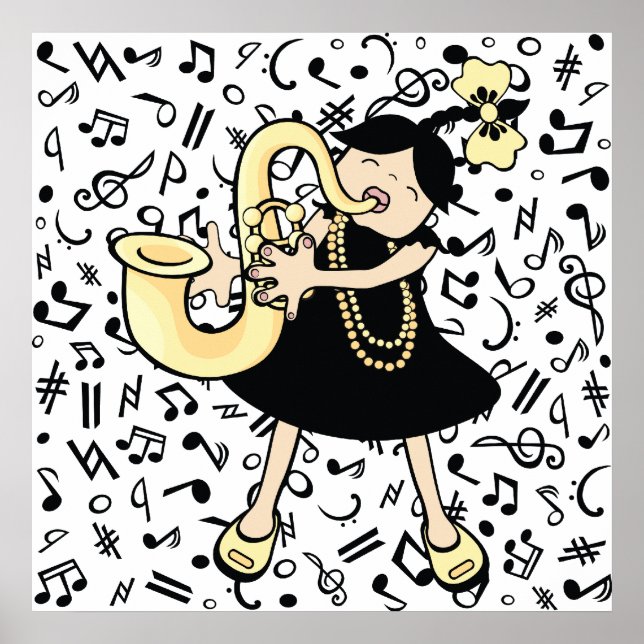 Poster Bébé saxophone (Devant)