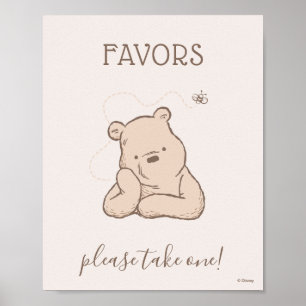 Poster Bébé Shower Classique Winnie l'ourson