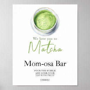 Poster Bébé shower matcha latte Momosa bar