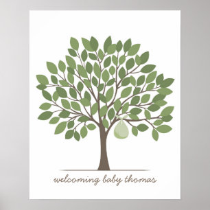 Poster Bébé Signature Arbre - Grand - Vert
