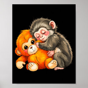 Poster Bébé singe coup de poing