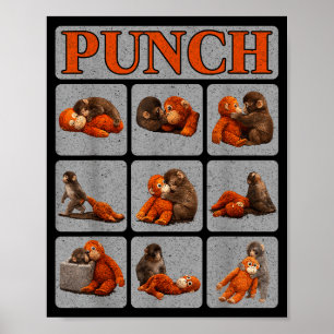 Poster Bébé singe mignon nommé punch shirt punch monkey