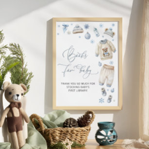 Poster Bébé son froid à l'extérieur des vêtements bébé Li