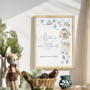 Poster Bébé son froid dehors Les bébés sont doux