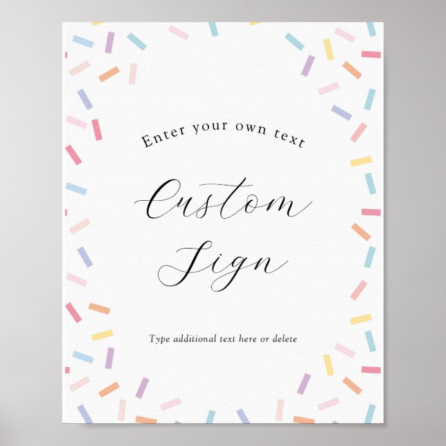 Poster Bébé Sprinkel Panneau texte personnalisé (Devant)