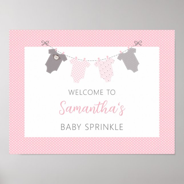 Poster Bébé Sprinkle de bienvenue - linge de maison (Devant)