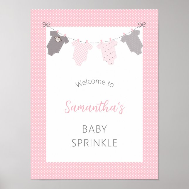Poster Bébé Sprinkle de bienvenue - linge de maison (Devant)