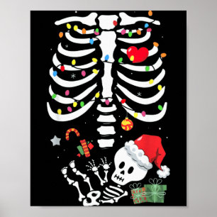 Poster Bébé squelette mignon de Noël Grossesse Maman Futu