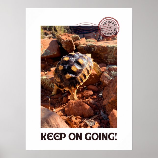 Poster Bébé Sulcata randonnée à Sedona Red Rocks Arizona (Devant)