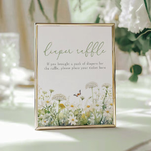 Poster Bébé Vert En Fleur Fleur sauvage Déchets Raffle