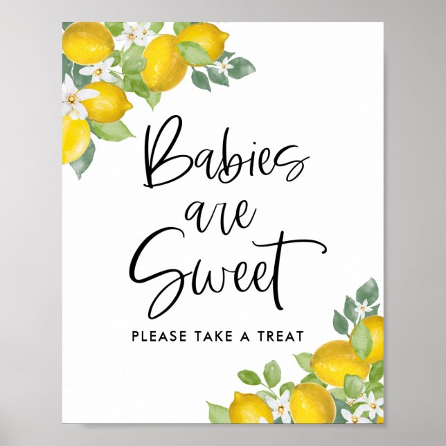 Poster Bébés Citrons Sont des Cadeaux de Naissance Douce (Devant)