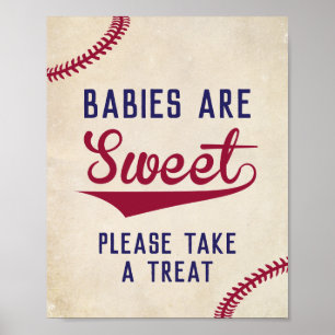 Poster Bébés de baseball sont doux S'il vous plaît prendr