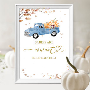 Poster Bébés de l'automne à la citrouille sont un doux si