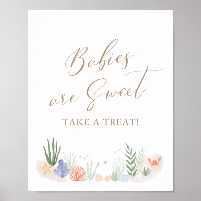 Poster Bébés doux sous le signe du Baby shower marin (Devant)