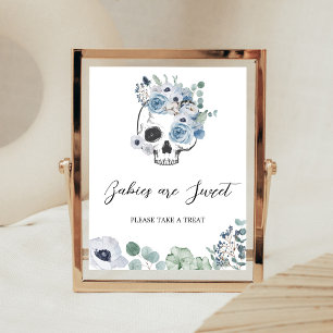 Poster Bébés Fleuris Gothiques Bleus Sont un Signe Doux