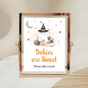 Poster Bébés Little Boo Halloween Orange sont un doux sig