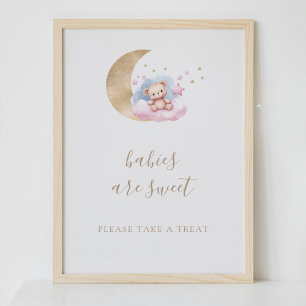 Poster Bébés sont doux Aquarelle Ours Baby shower Signal