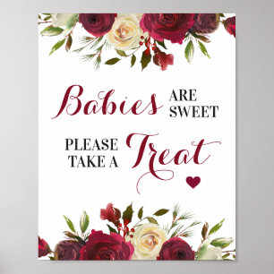 Poster Bébés sont doux Prendre le traitement Baby shower 