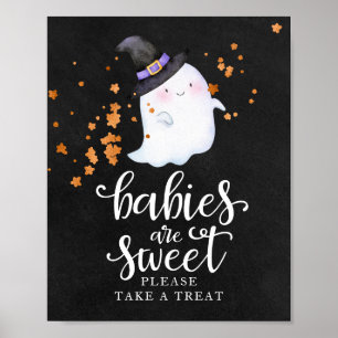 Poster Bébés sont doux signe Baby shower Halloween