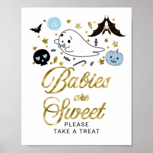 Poster Bébés sont doux signe Baby shower Halloween