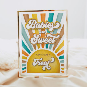 Poster Bébés sont Sweet Boho Sunshine Baby shower Signal