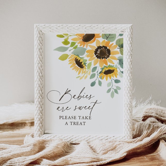 Poster Bébés sont Sweet Sunflower Baby shower Signal (Créateur téléchargé)
