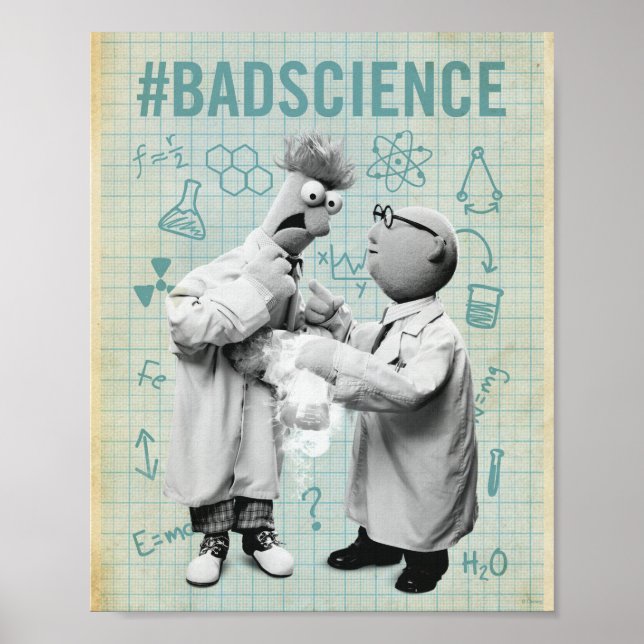 Poster Bécher et Bunsen | #BadScience (Devant)