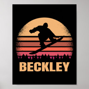 Poster Beckley West Virginia Snowboard Vintage extérieur