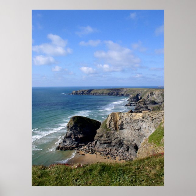 Poster Bedruthan Steps, Cornwall (Devant)