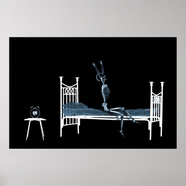 Poster - Bedtime X-Ray Skeleton Black Blue (Front)