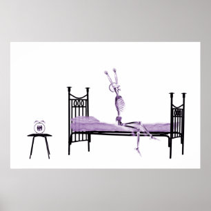 Poster - Bedtime X-Ray Skeleton Purple