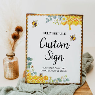 Poster Bee Custom Table Sign Sweet As Can Bee